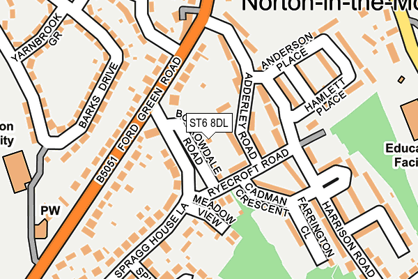 ST6 8DL map - OS OpenMap – Local (Ordnance Survey)