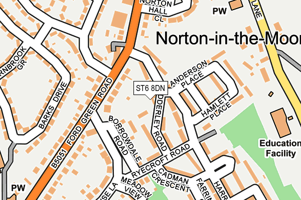 ST6 8DN map - OS OpenMap – Local (Ordnance Survey)