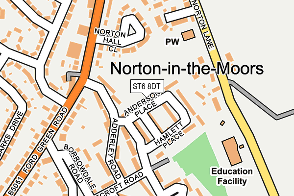ST6 8DT map - OS OpenMap – Local (Ordnance Survey)