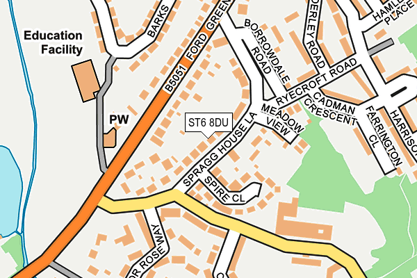 ST6 8DU map - OS OpenMap – Local (Ordnance Survey)