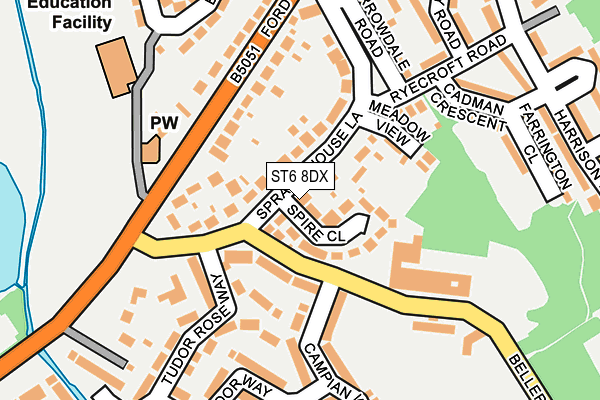 ST6 8DX map - OS OpenMap – Local (Ordnance Survey)