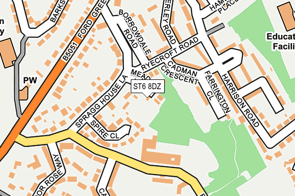 ST6 8DZ map - OS OpenMap – Local (Ordnance Survey)