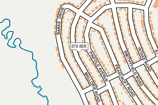 ST6 8ER map - OS OpenMap – Local (Ordnance Survey)