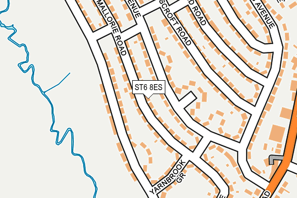 ST6 8ES map - OS OpenMap – Local (Ordnance Survey)