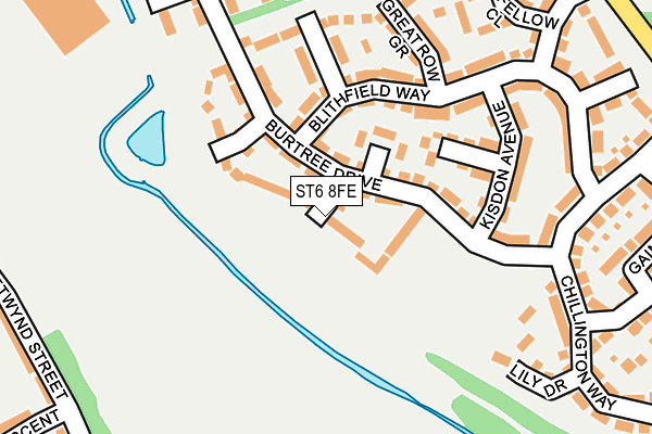 ST6 8FE map - OS OpenMap – Local (Ordnance Survey)
