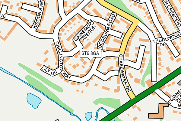 ST6 8GA map - OS OpenMap – Local (Ordnance Survey)