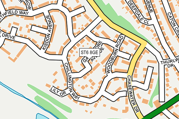 ST6 8GE map - OS OpenMap – Local (Ordnance Survey)