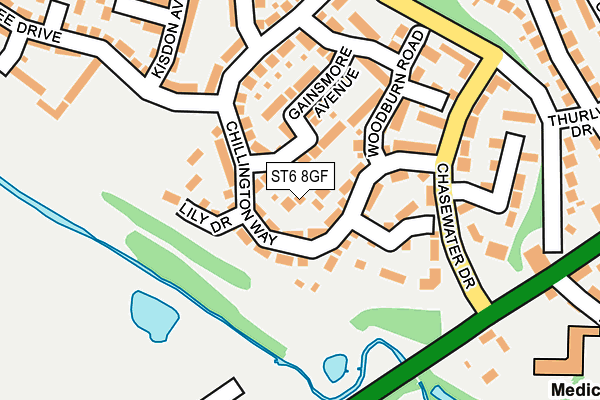 ST6 8GF map - OS OpenMap – Local (Ordnance Survey)