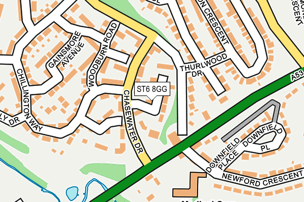 ST6 8GG map - OS OpenMap – Local (Ordnance Survey)