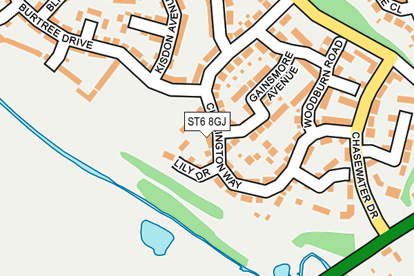ST6 8GJ map - OS OpenMap – Local (Ordnance Survey)