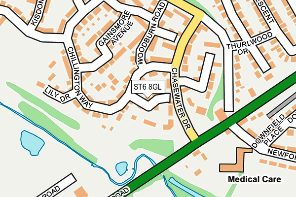 ST6 8GL map - OS OpenMap – Local (Ordnance Survey)