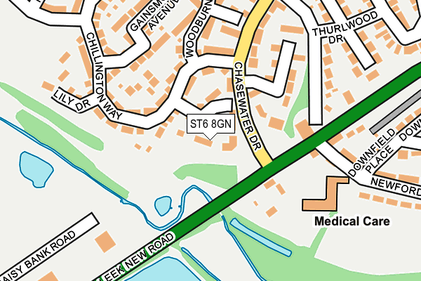 ST6 8GN map - OS OpenMap – Local (Ordnance Survey)