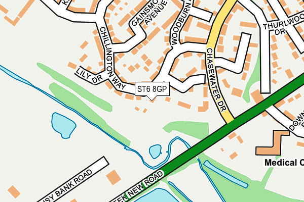 ST6 8GP map - OS OpenMap – Local (Ordnance Survey)