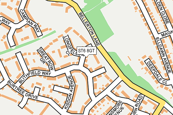 ST6 8GT map - OS OpenMap – Local (Ordnance Survey)