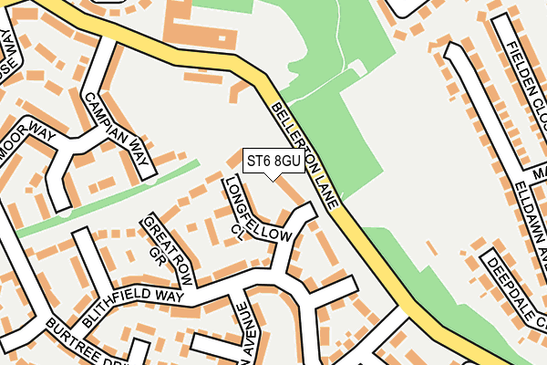 ST6 8GU map - OS OpenMap – Local (Ordnance Survey)