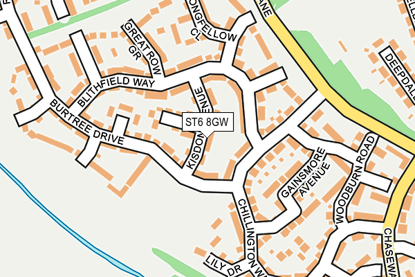 ST6 8GW map - OS OpenMap – Local (Ordnance Survey)