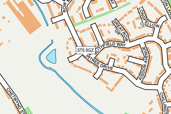 ST6 8GZ map - OS OpenMap – Local (Ordnance Survey)