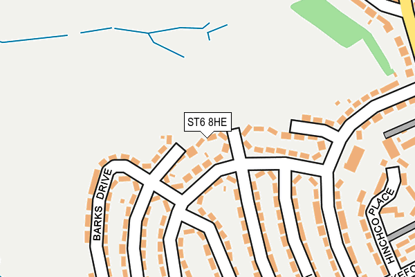 ST6 8HE map - OS OpenMap – Local (Ordnance Survey)