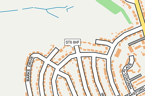 ST6 8HF map - OS OpenMap – Local (Ordnance Survey)