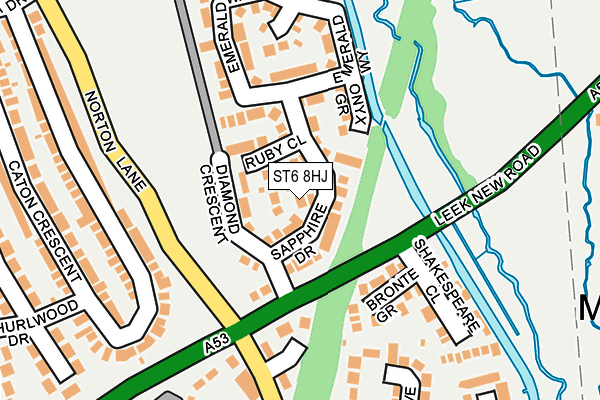 ST6 8HJ map - OS OpenMap – Local (Ordnance Survey)