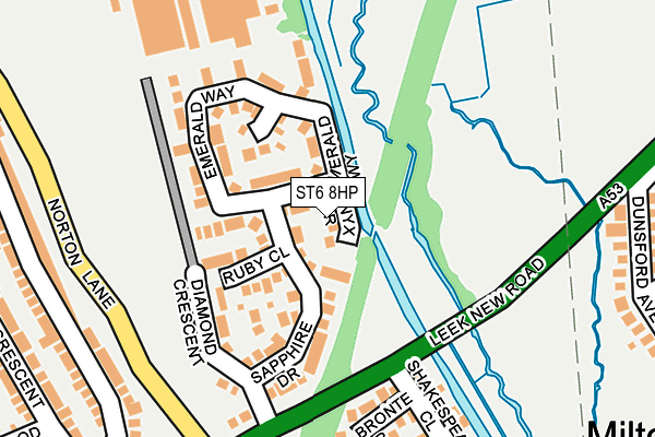 ST6 8HP map - OS OpenMap – Local (Ordnance Survey)