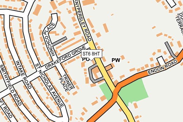 ST6 8HT map - OS OpenMap – Local (Ordnance Survey)