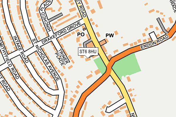 ST6 8HU map - OS OpenMap – Local (Ordnance Survey)