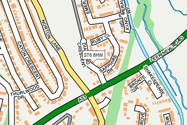 ST6 8HW map - OS OpenMap – Local (Ordnance Survey)