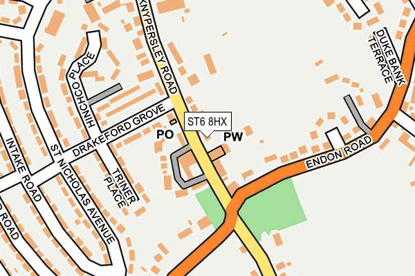 ST6 8HX map - OS OpenMap – Local (Ordnance Survey)