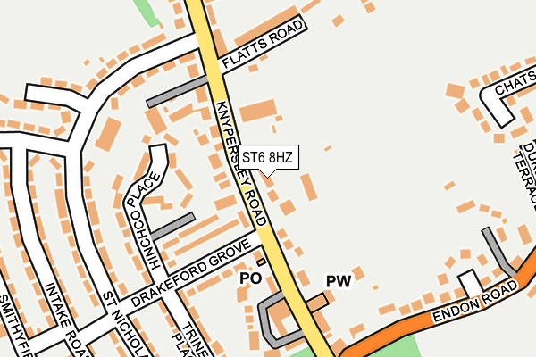 ST6 8HZ map - OS OpenMap – Local (Ordnance Survey)