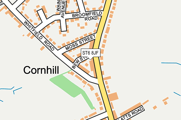 ST6 8JF map - OS OpenMap – Local (Ordnance Survey)