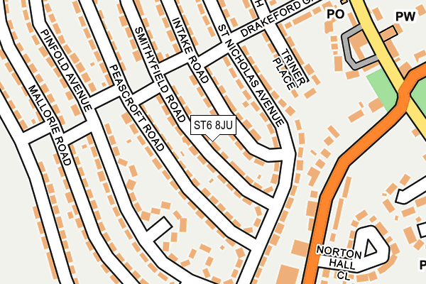 ST6 8JU map - OS OpenMap – Local (Ordnance Survey)
