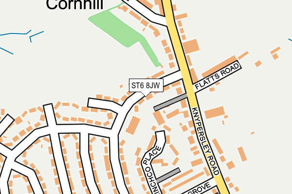 ST6 8JW map - OS OpenMap – Local (Ordnance Survey)