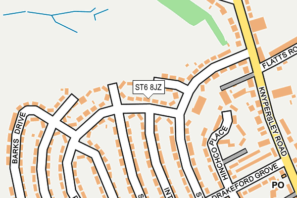 ST6 8JZ map - OS OpenMap – Local (Ordnance Survey)