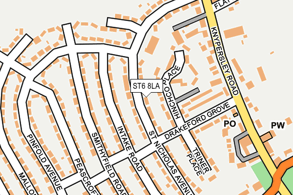 ST6 8LA map - OS OpenMap – Local (Ordnance Survey)