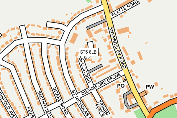 ST6 8LB map - OS OpenMap – Local (Ordnance Survey)