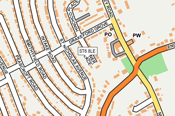 ST6 8LE map - OS OpenMap – Local (Ordnance Survey)