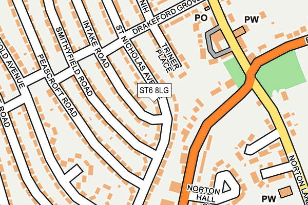 ST6 8LG map - OS OpenMap – Local (Ordnance Survey)