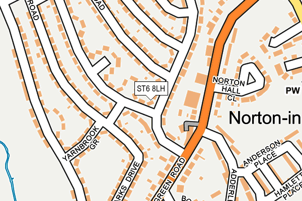 ST6 8LH map - OS OpenMap – Local (Ordnance Survey)