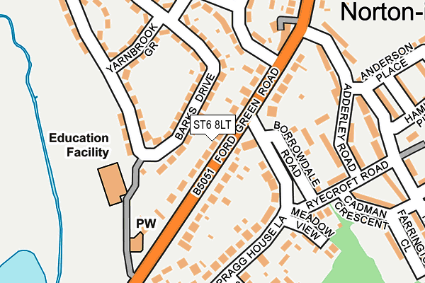 ST6 8LT map - OS OpenMap – Local (Ordnance Survey)