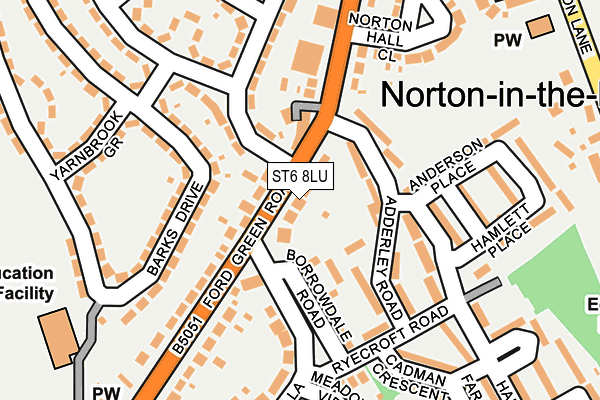 ST6 8LU map - OS OpenMap – Local (Ordnance Survey)