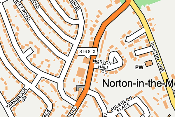 ST6 8LX map - OS OpenMap – Local (Ordnance Survey)