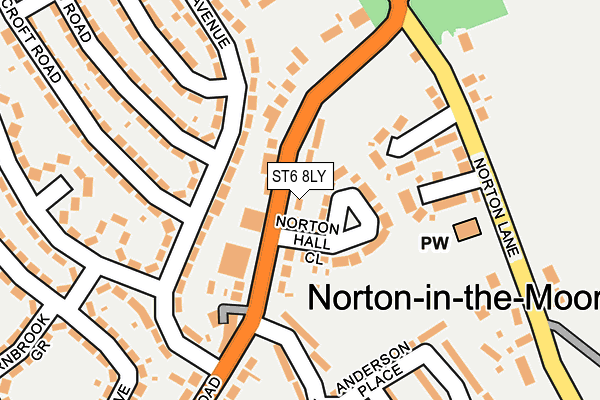 ST6 8LY map - OS OpenMap – Local (Ordnance Survey)