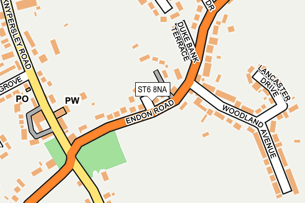 ST6 8NA map - OS OpenMap – Local (Ordnance Survey)