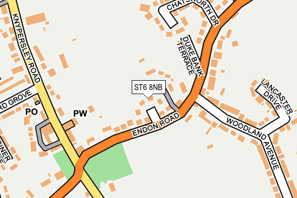 ST6 8NB map - OS OpenMap – Local (Ordnance Survey)