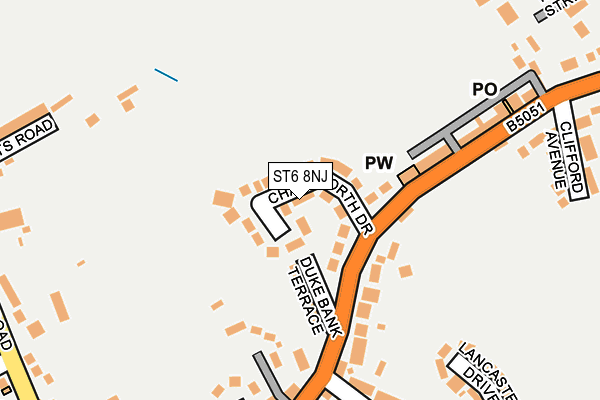 ST6 8NJ map - OS OpenMap – Local (Ordnance Survey)