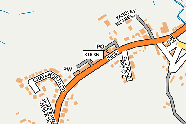 ST6 8NL map - OS OpenMap – Local (Ordnance Survey)