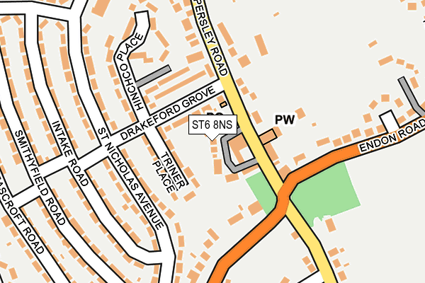 ST6 8NS map - OS OpenMap – Local (Ordnance Survey)