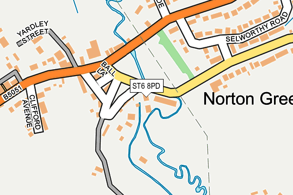 ST6 8PD map - OS OpenMap – Local (Ordnance Survey)