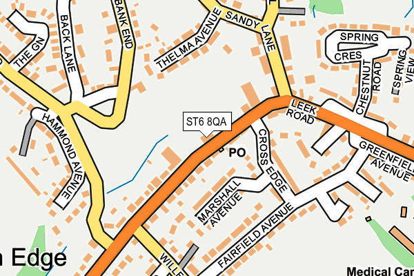 ST6 8QA map - OS OpenMap – Local (Ordnance Survey)